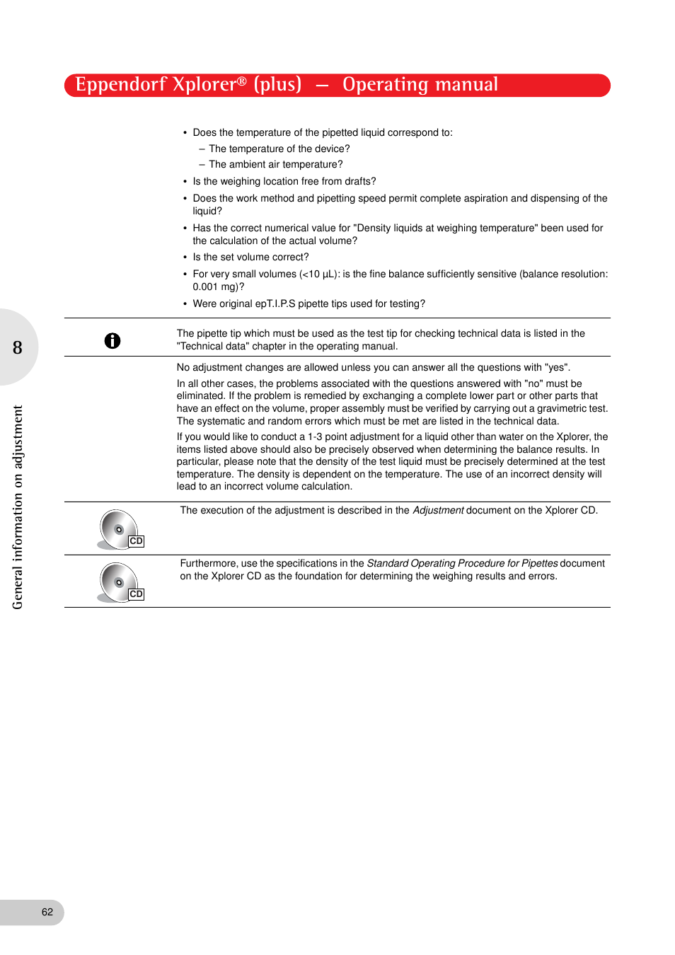 Eppendorf xplorer® (plus) — operating manual | Eppendorf XplorerPlus User Manual | Page 62 / 74