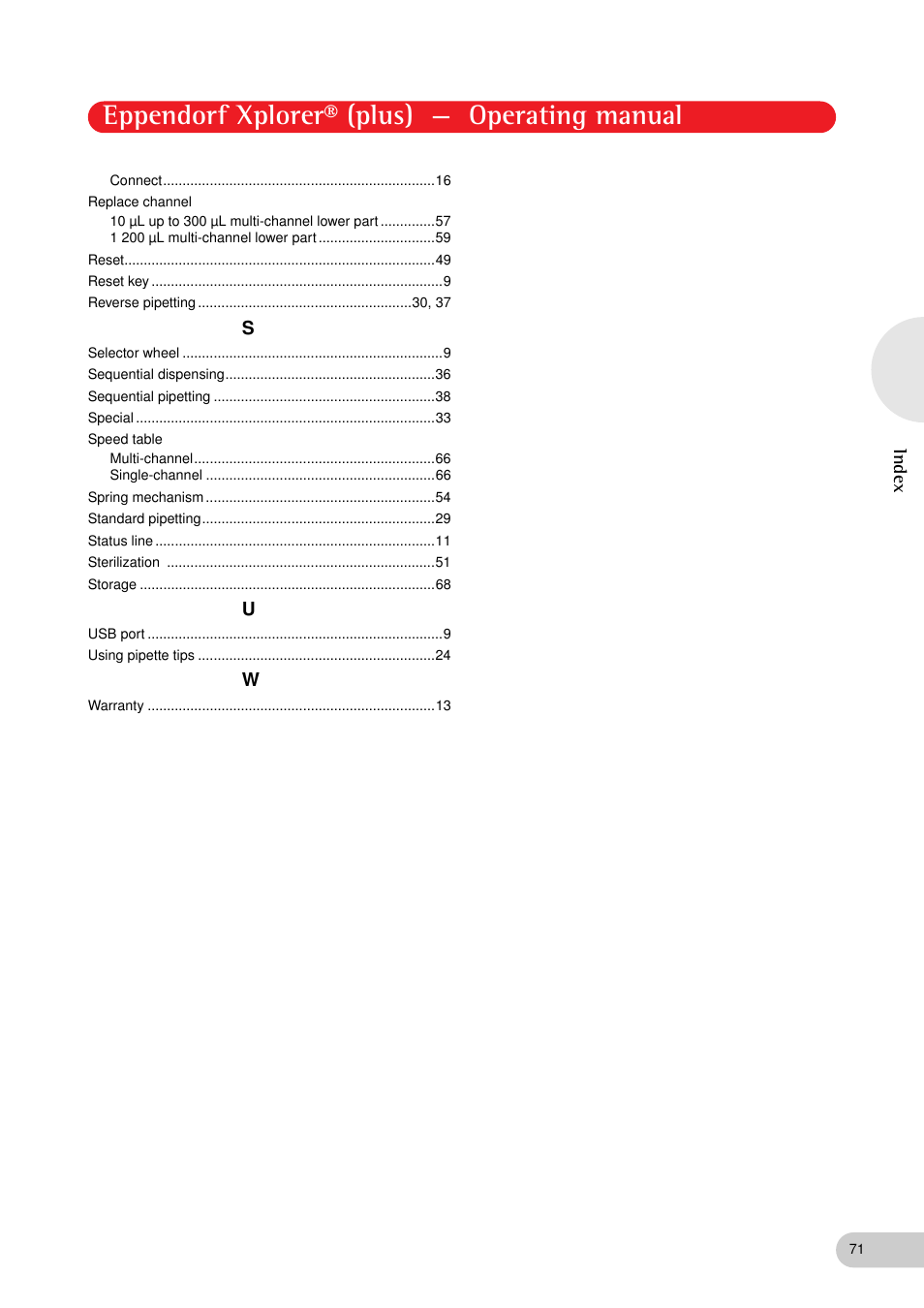 Eppendorf xplorer® (plus) — operating manual | Eppendorf XplorerPlus User Manual | Page 71 / 74