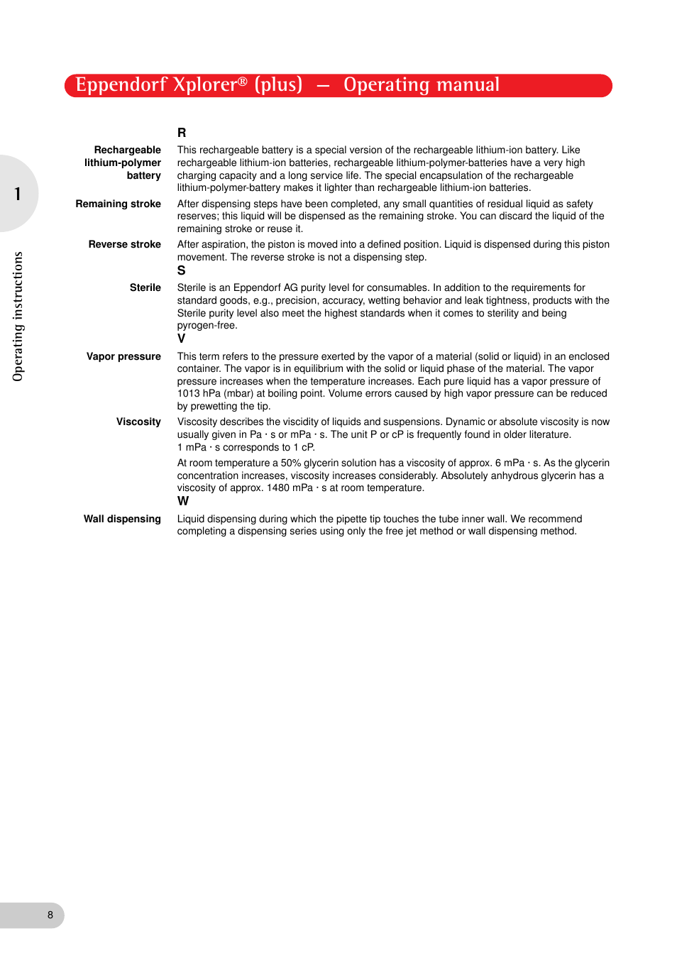 Eppendorf xplorer® (plus) — operating manual | Eppendorf XplorerPlus User Manual | Page 8 / 74