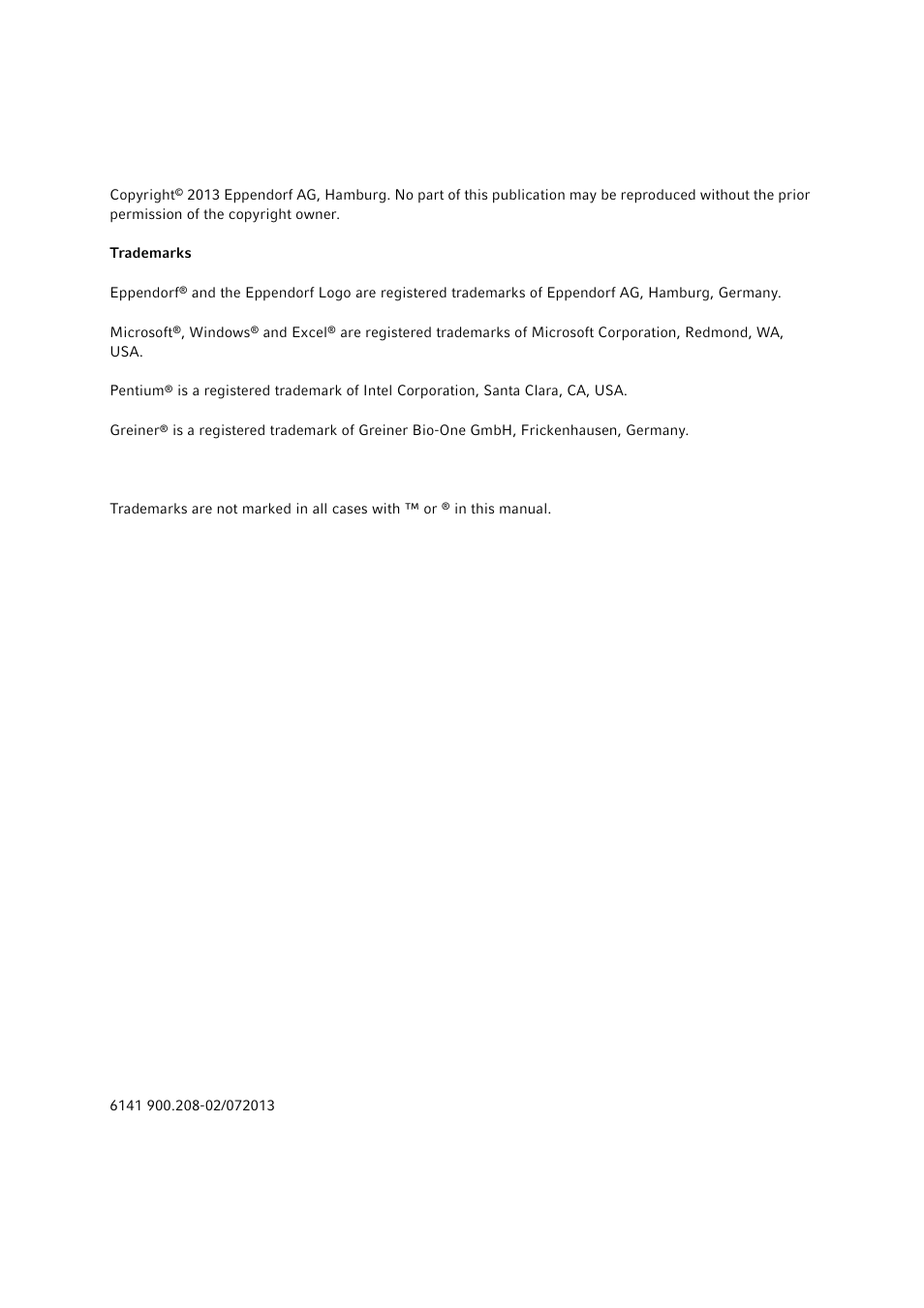 Eppendorf AF2200 Plate Reader User Manual | Page 2 / 72