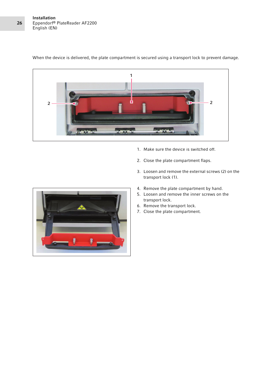 Eppendorf AF2200 Plate Reader User Manual | Page 26 / 72