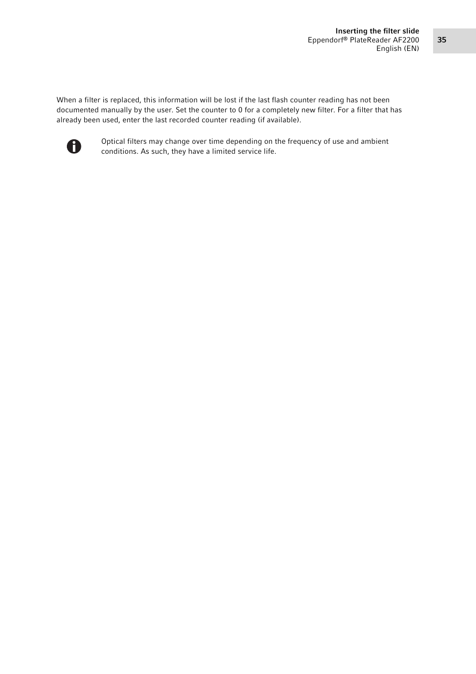 Eppendorf AF2200 Plate Reader User Manual | Page 35 / 72