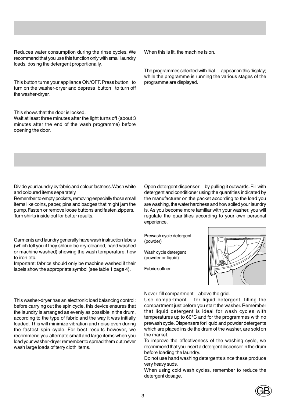 Using your washer-dryer | Ariston CD12TUK User Manual | Page 4 / 14