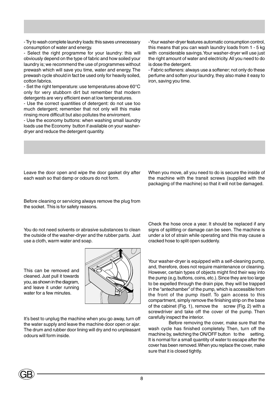 Gb energy saving hints general maintenance | Ariston CD12TUK User Manual | Page 9 / 14