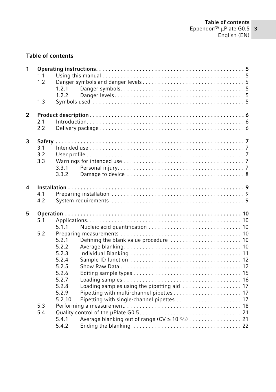 Eppendorf G0.5 µPlate User Manual | Page 3 / 32