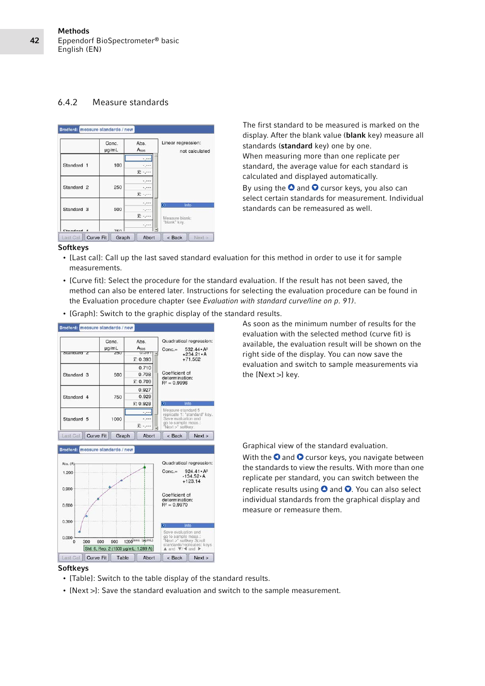 2 measure standards, Measure standards | Eppendorf BioSpectrometer basic User Manual | Page 42 / 104