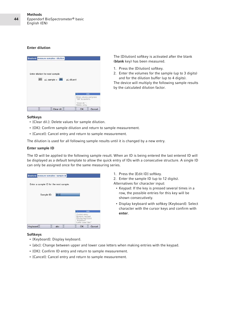 Eppendorf BioSpectrometer basic User Manual | Page 44 / 104