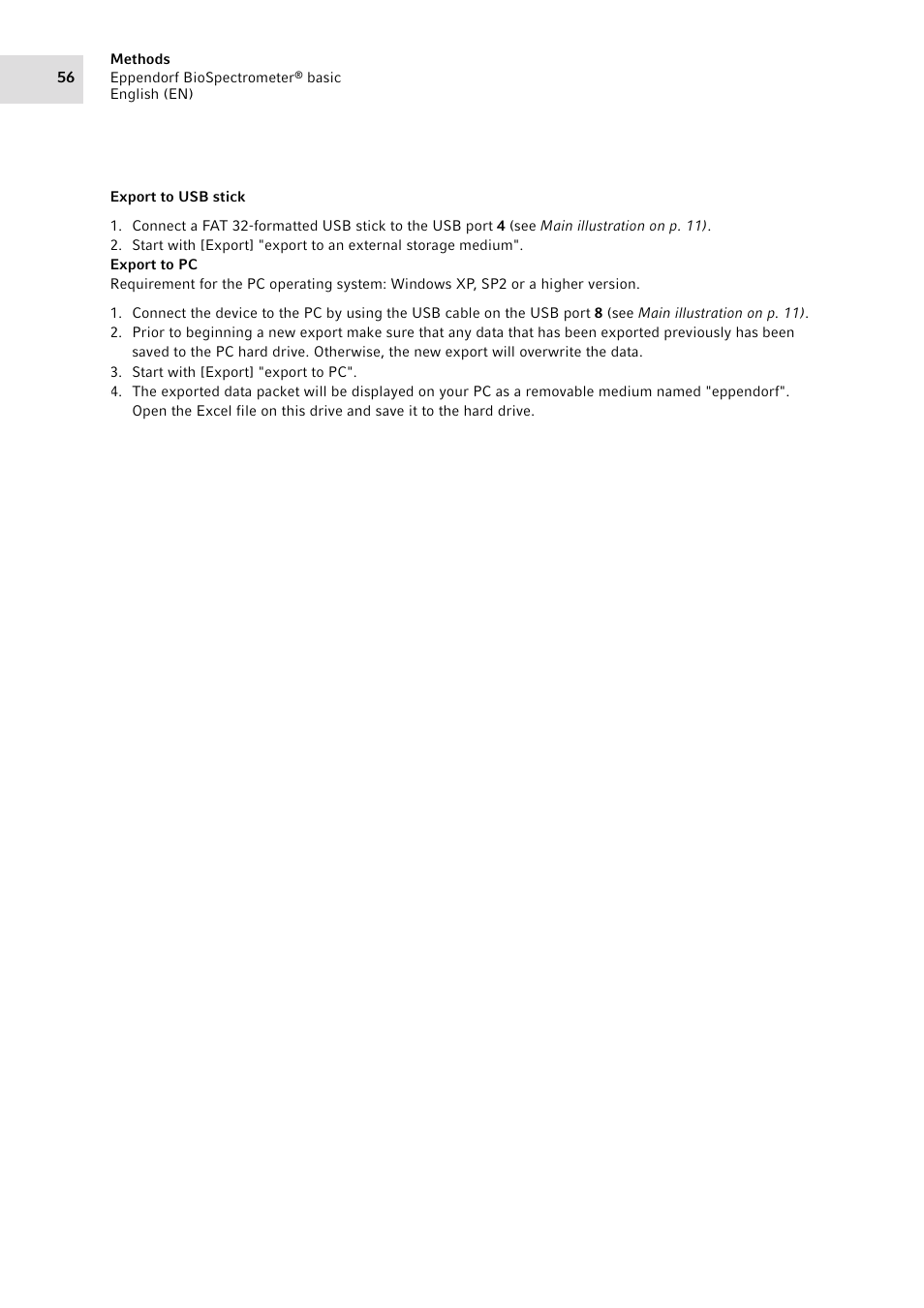 Eppendorf BioSpectrometer basic User Manual | Page 56 / 104