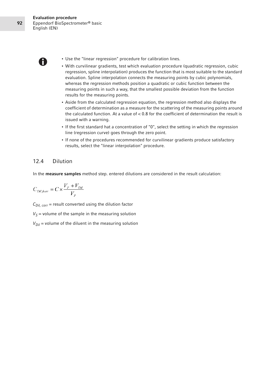 4 dilution, Dilution | Eppendorf BioSpectrometer basic User Manual | Page 92 / 104