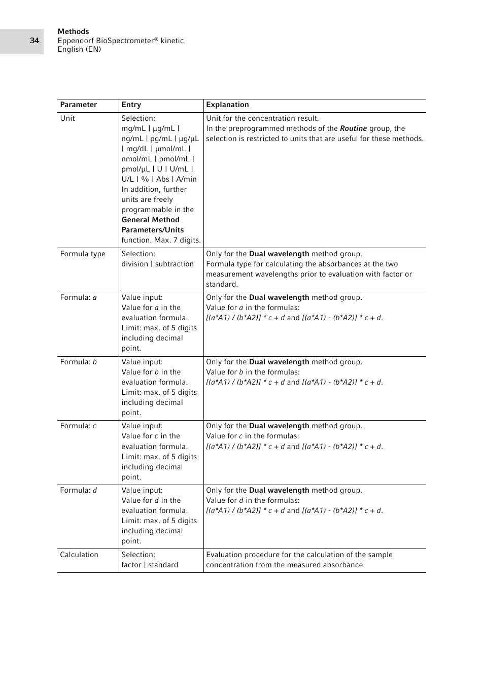 Eppendorf BioSpectrometer kinetic User Manual | Page 34 / 106