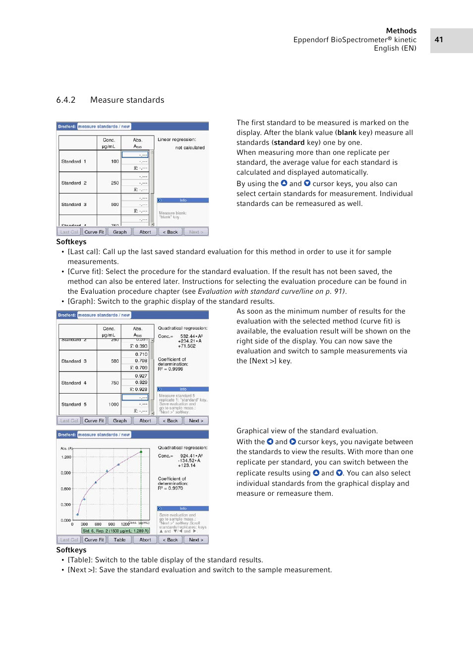 2 measure standards, Measure standards | Eppendorf BioSpectrometer kinetic User Manual | Page 41 / 106