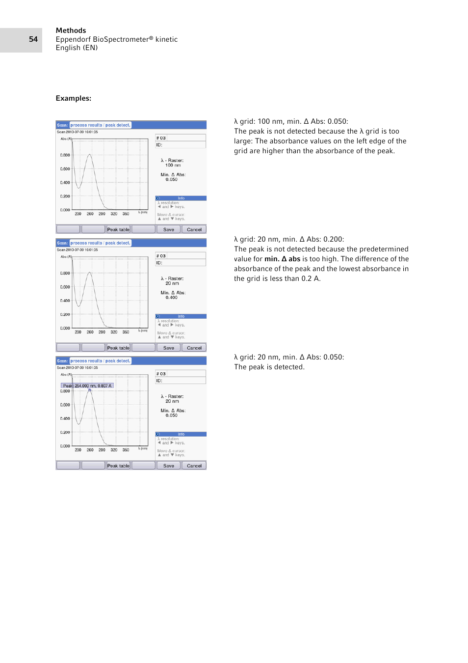 Eppendorf BioSpectrometer kinetic User Manual | Page 54 / 106