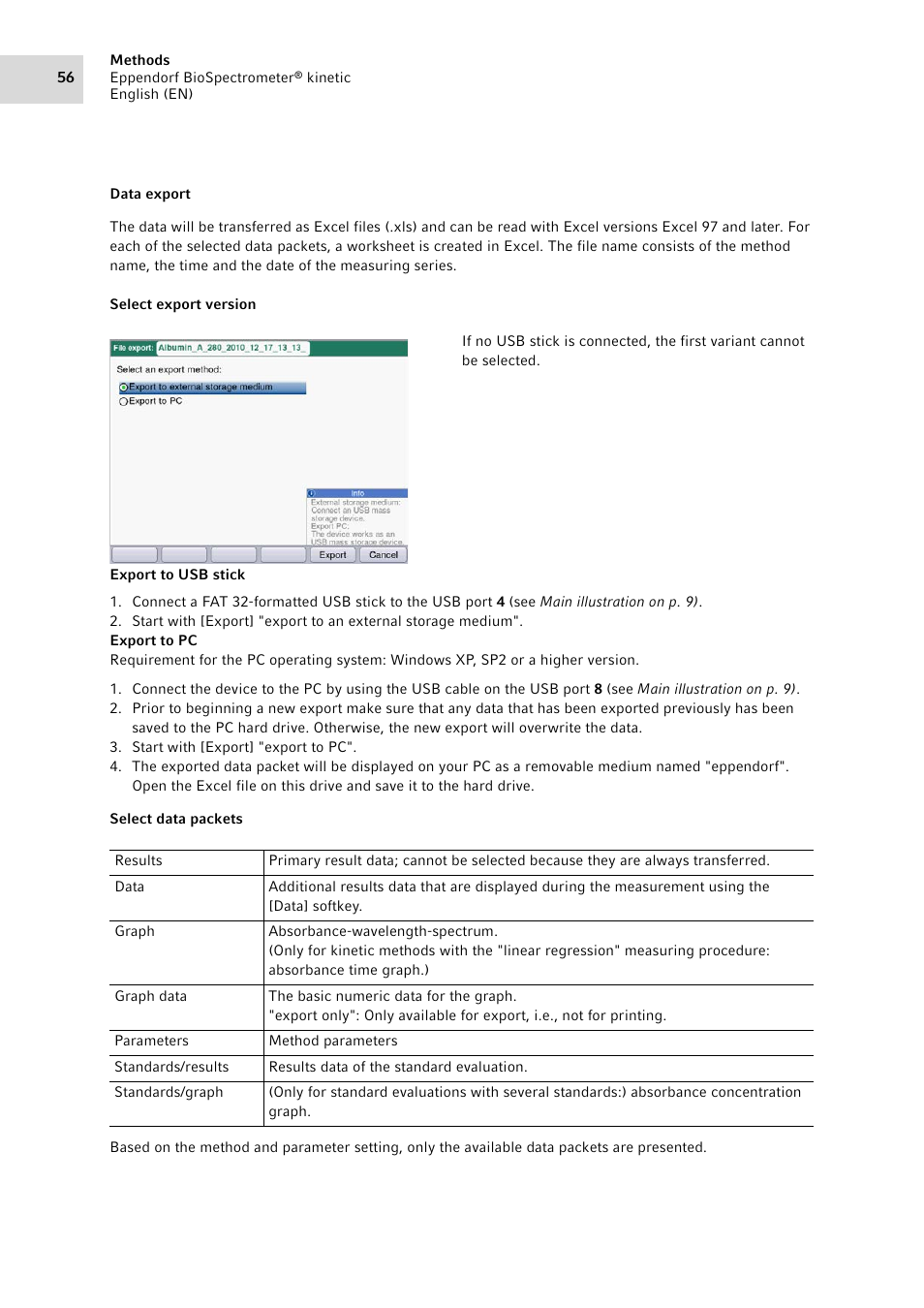 Eppendorf BioSpectrometer kinetic User Manual | Page 56 / 106