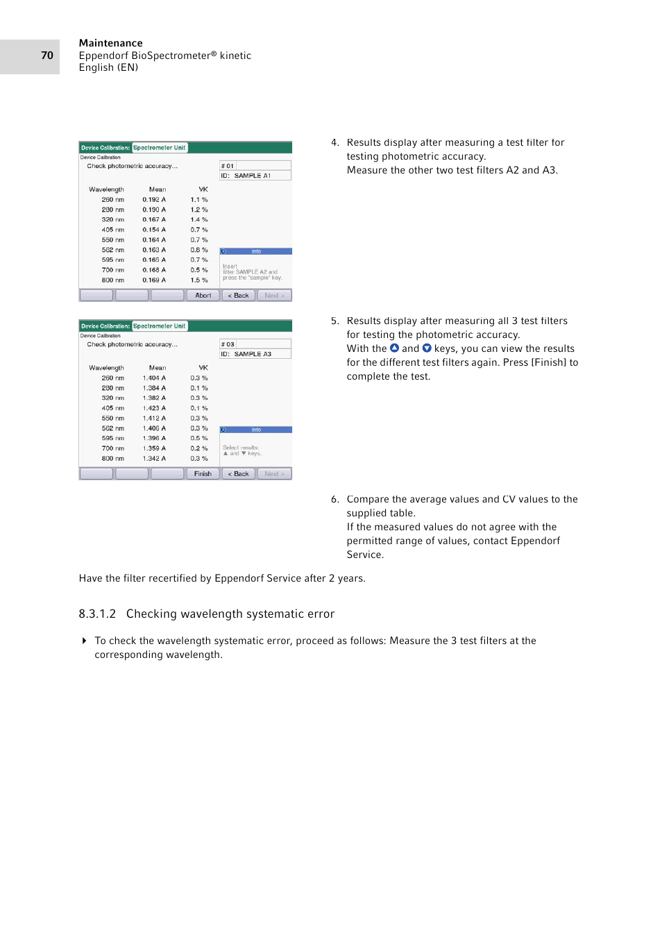 Eppendorf BioSpectrometer kinetic User Manual | Page 70 / 106