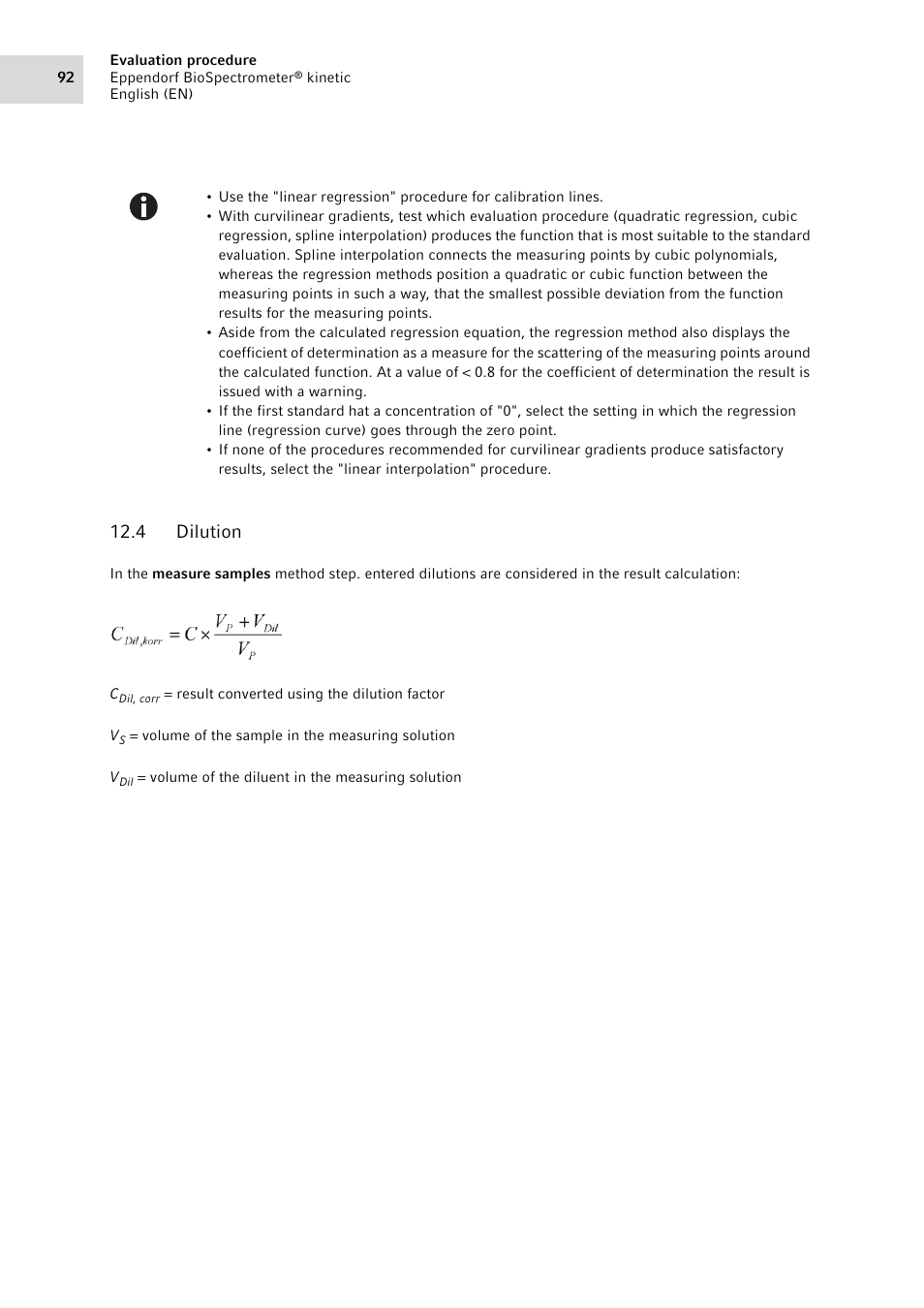 4 dilution, Dilution | Eppendorf BioSpectrometer kinetic User Manual | Page 92 / 106