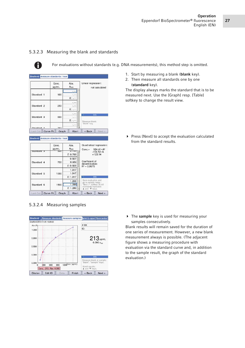 Eppendorf BioSpectrometer fluorescence User Manual | Page 27 / 102