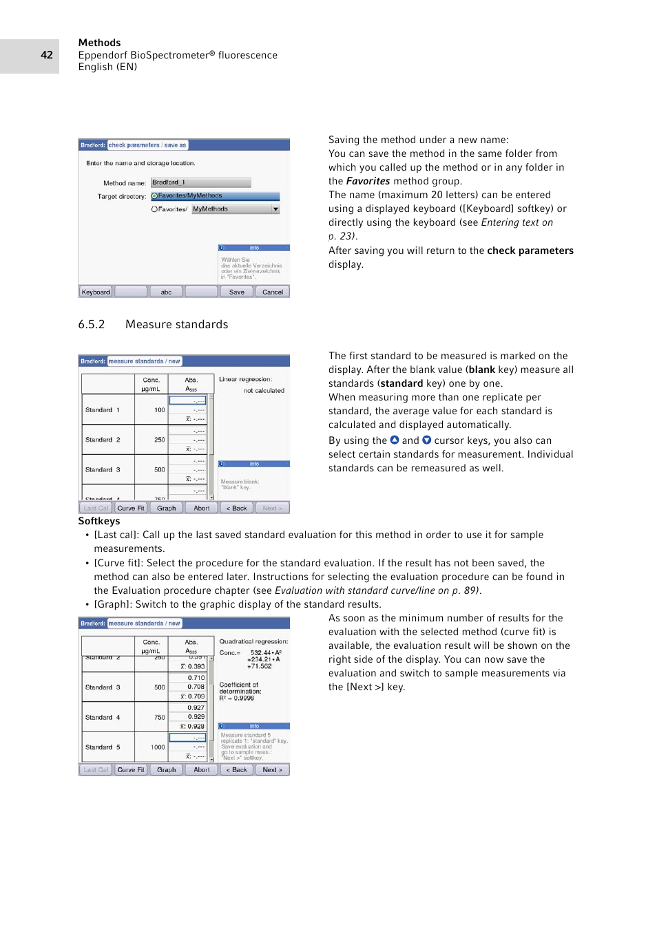 2 measure standards, Measure standards | Eppendorf BioSpectrometer fluorescence User Manual | Page 42 / 102