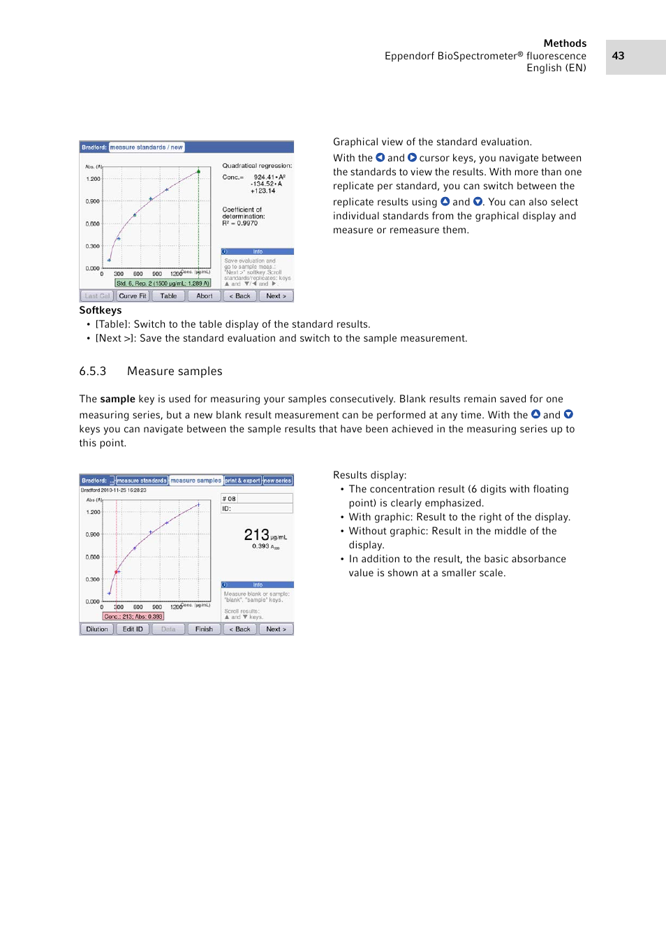 3 measure samples, Measure samples | Eppendorf BioSpectrometer fluorescence User Manual | Page 43 / 102
