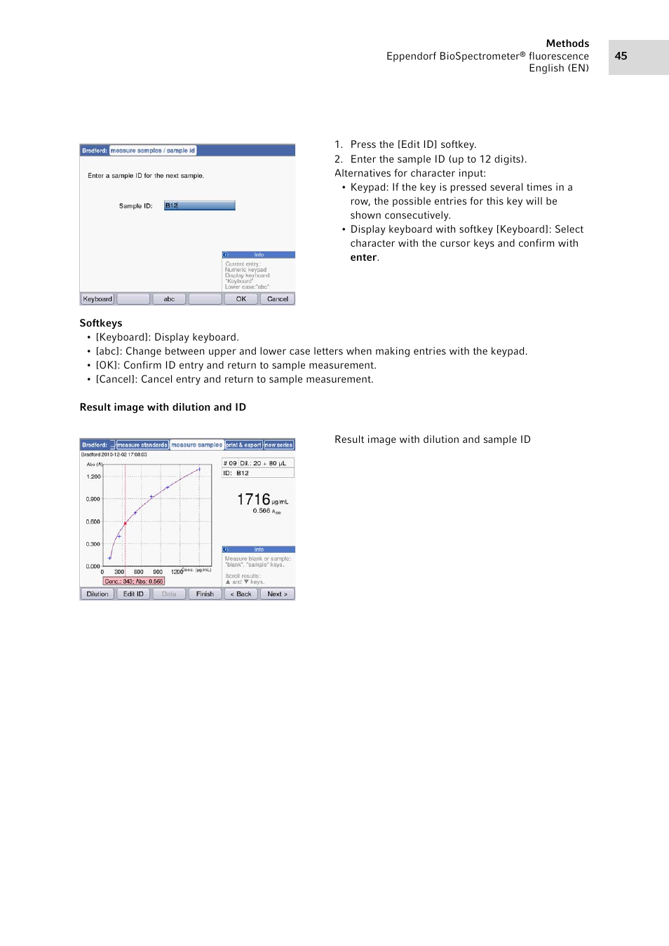 Eppendorf BioSpectrometer fluorescence User Manual | Page 45 / 102