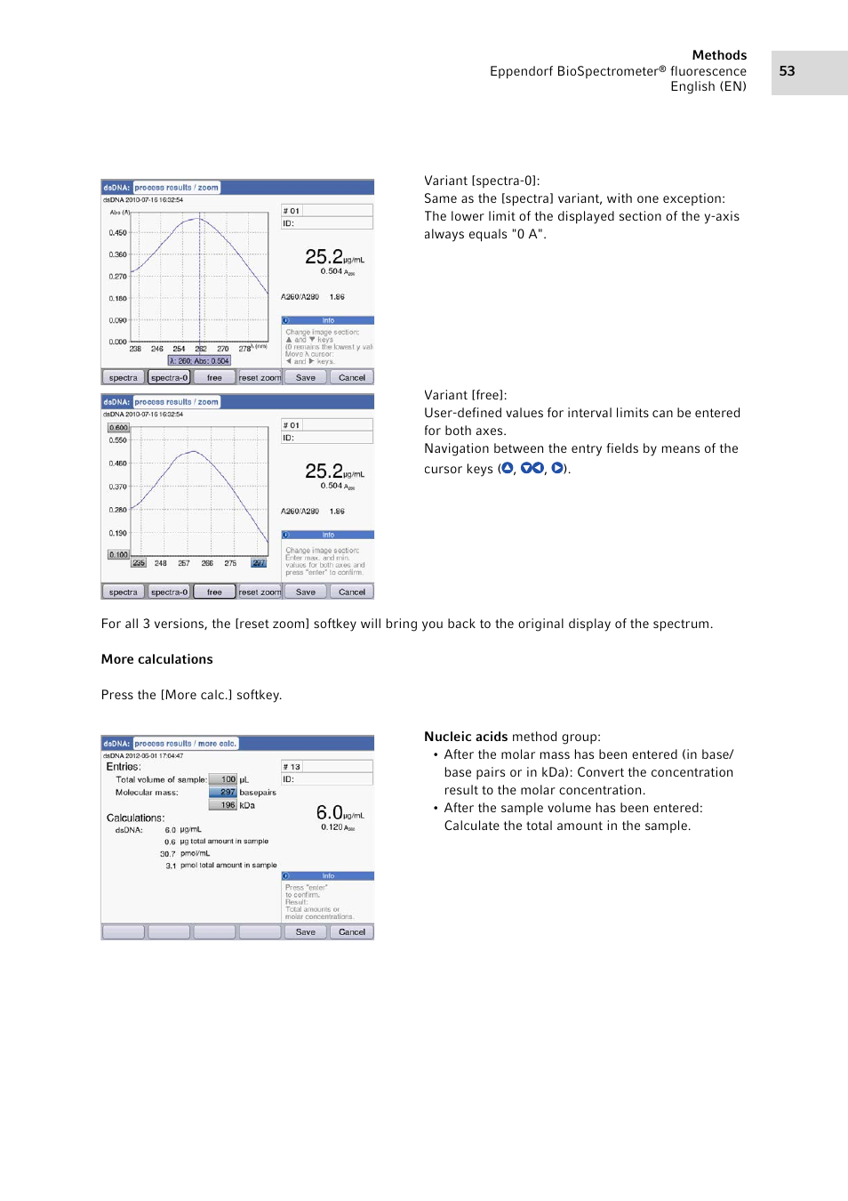 Eppendorf BioSpectrometer fluorescence User Manual | Page 53 / 102