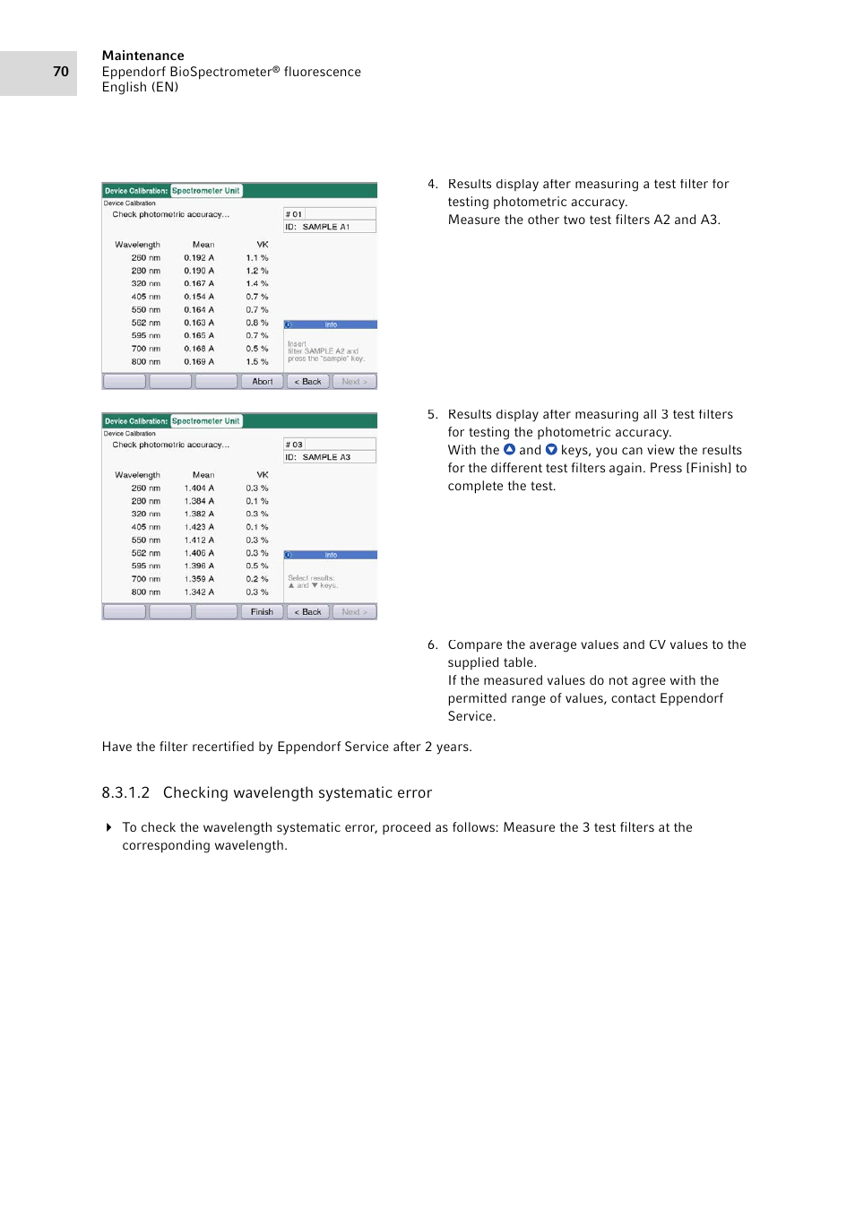 Eppendorf BioSpectrometer fluorescence User Manual | Page 70 / 102