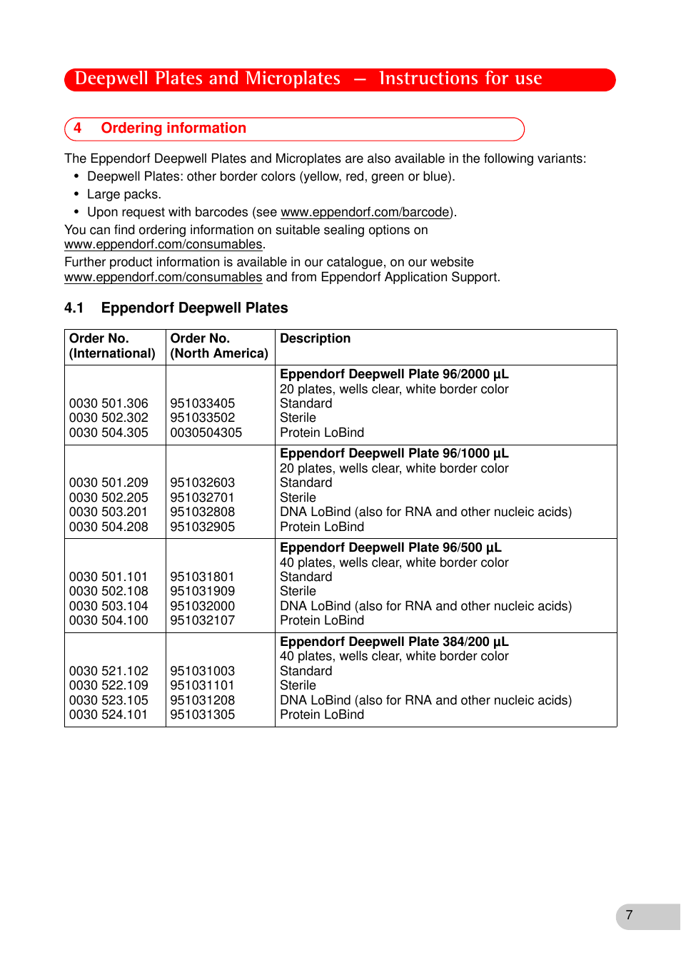 Eppendorf Microplates User Manual | Page 7 / 10