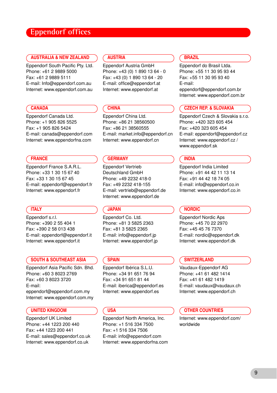 Eppendorf offices | Eppendorf Microplates User Manual | Page 9 / 10