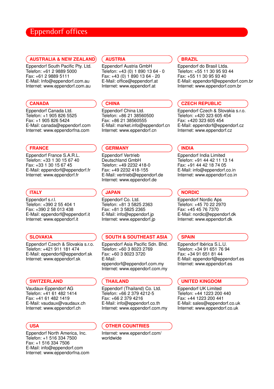Eppendorf offices | Eppendorf PiezoXpert User Manual | Page 33 / 34