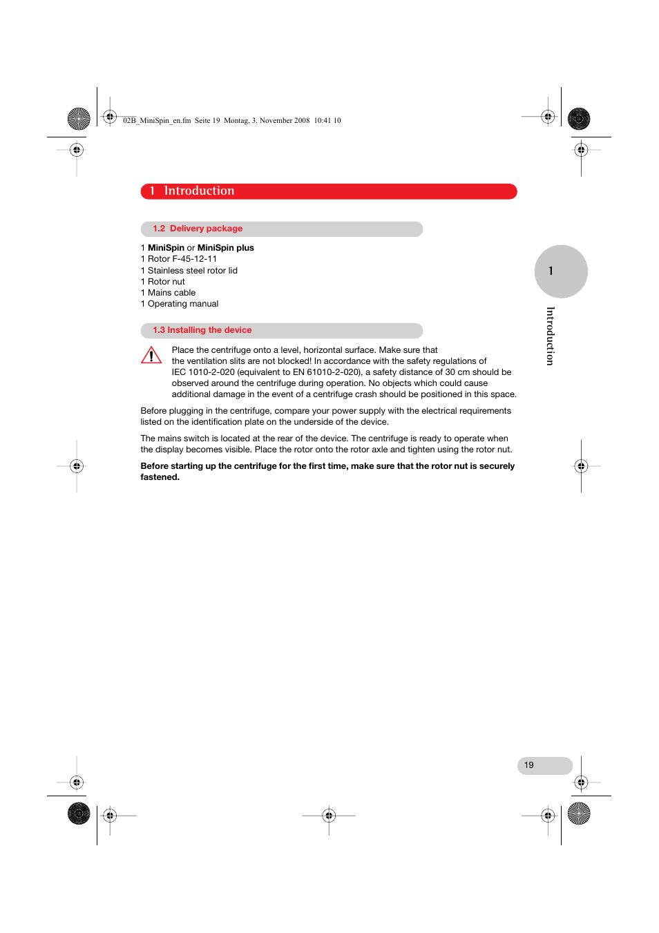 1 introduction 1 | Eppendorf MiniSpin plus User Manual | Page 7 / 20