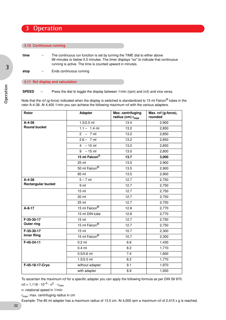 3 operation, Operation | Eppendorf 5702 RH Centrifuge User Manual | Page 13 / 27