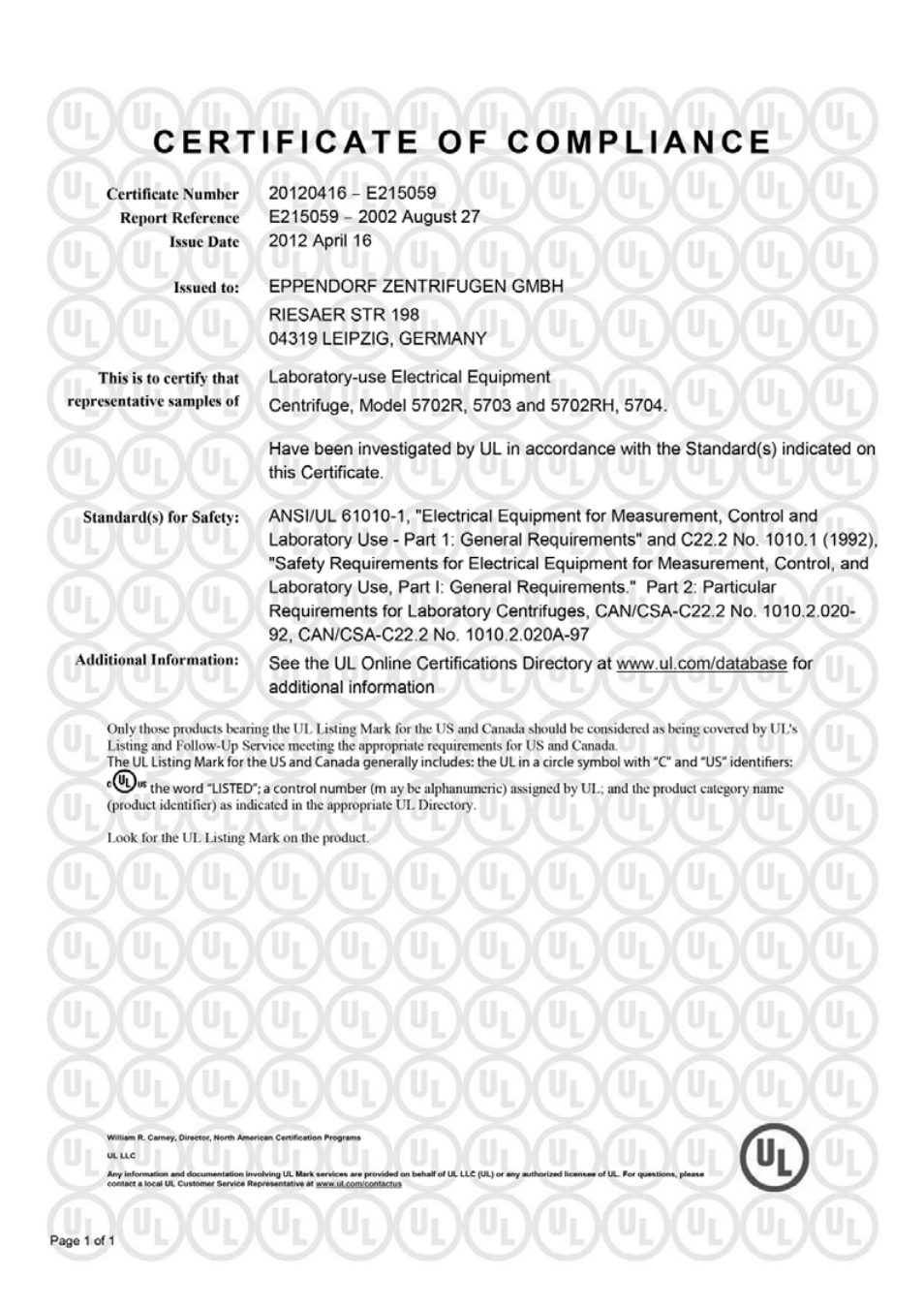 Eppendorf 5702 RH Centrifuge User Manual | Page 25 / 27
