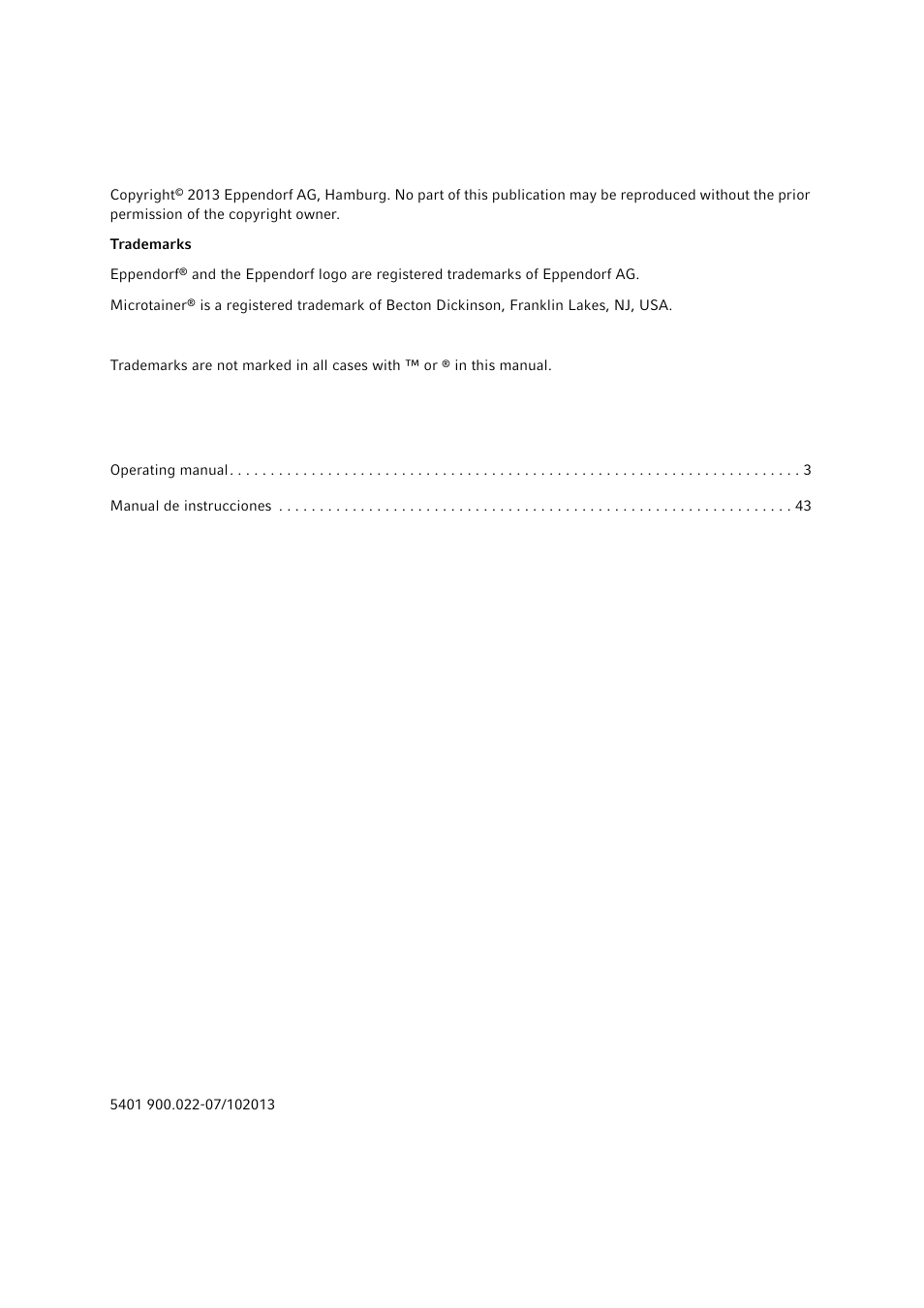 Eppendorf 5418 R Centrifuge User Manual | Page 2 / 80