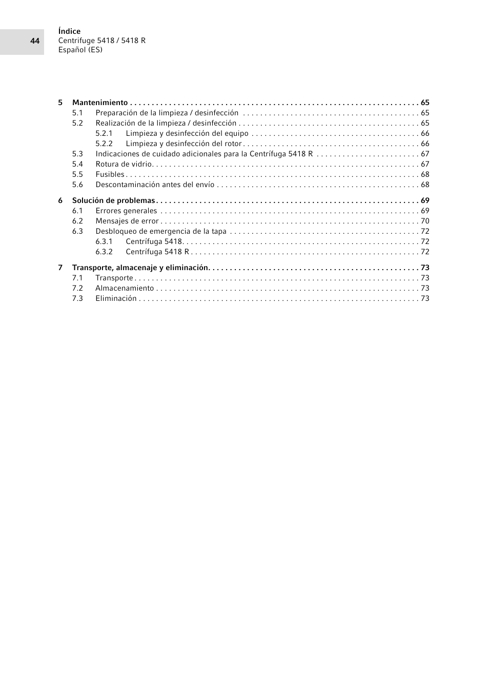 Eppendorf 5418 R Centrifuge User Manual | Page 44 / 80