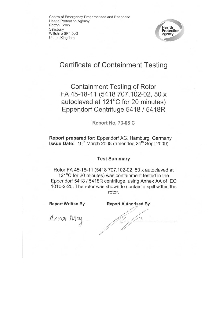 Eppendorf 5418 R Centrifuge User Manual | Page 45 / 48