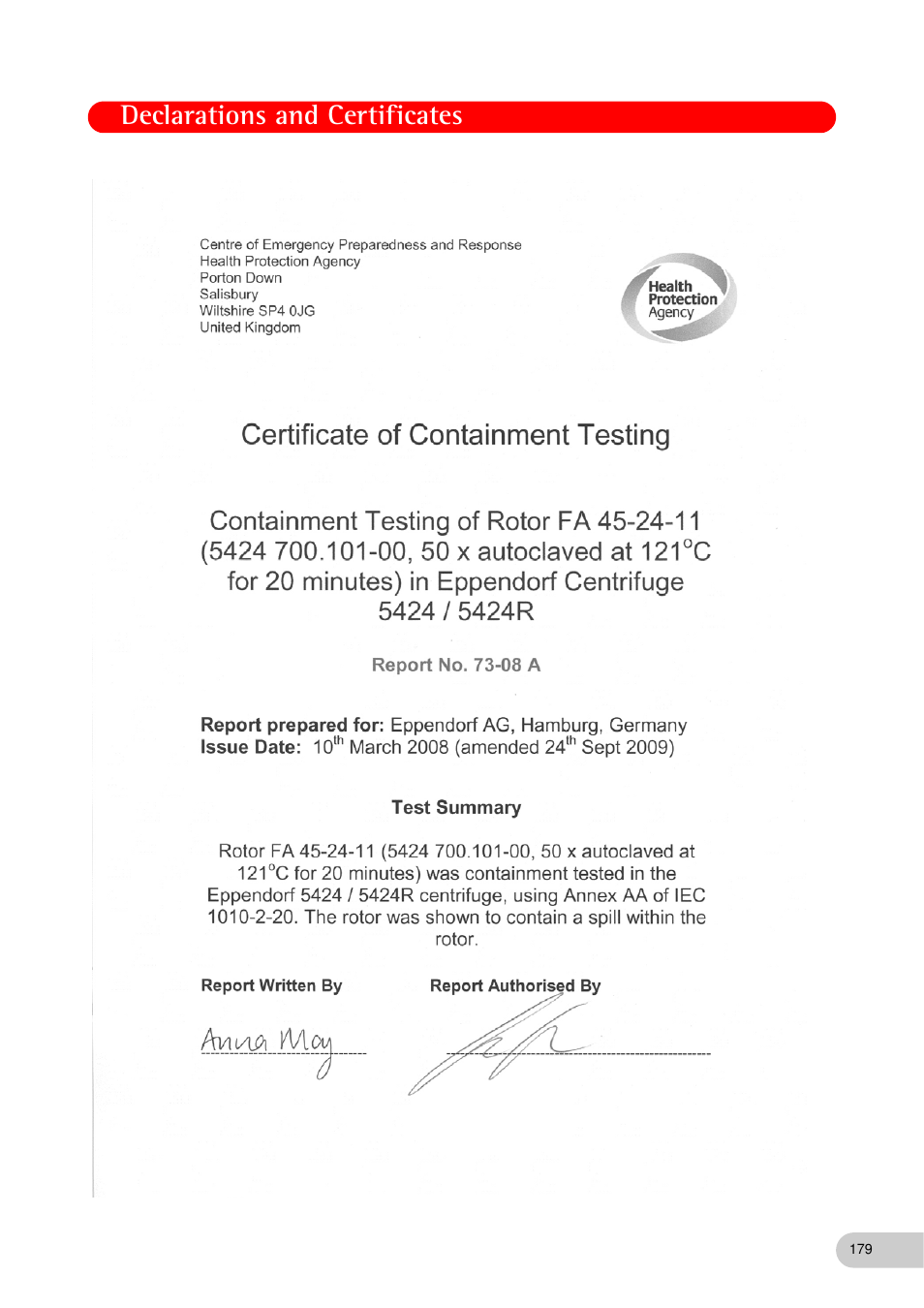 Eppendorf 5424 R Centrifuge User Manual | Page 68 / 71