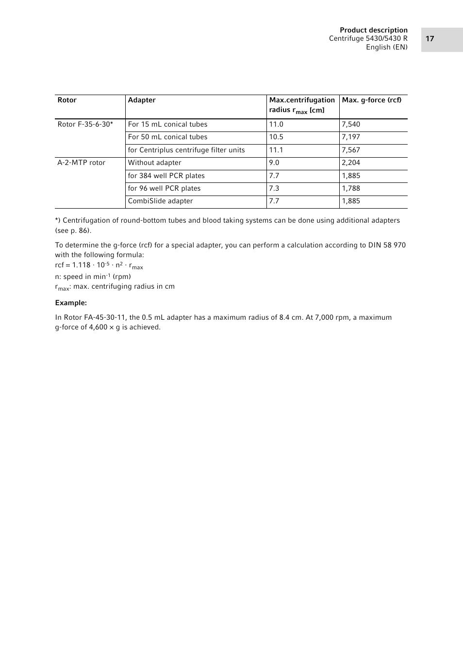 Eppendorf 5430 R Centrifuge User Manual | Page 17 / 88