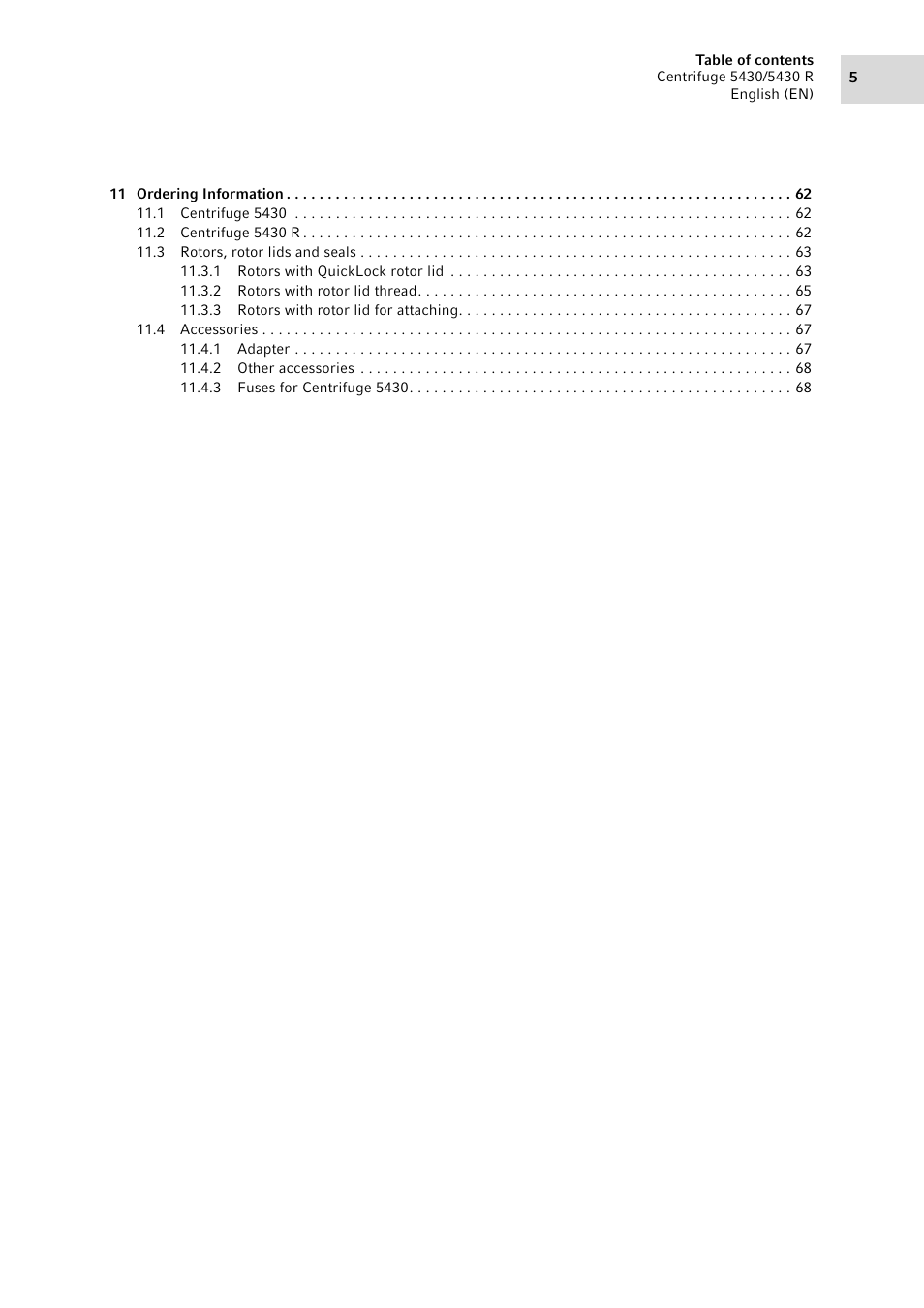 Eppendorf 5430 R Centrifuge User Manual | Page 5 / 130