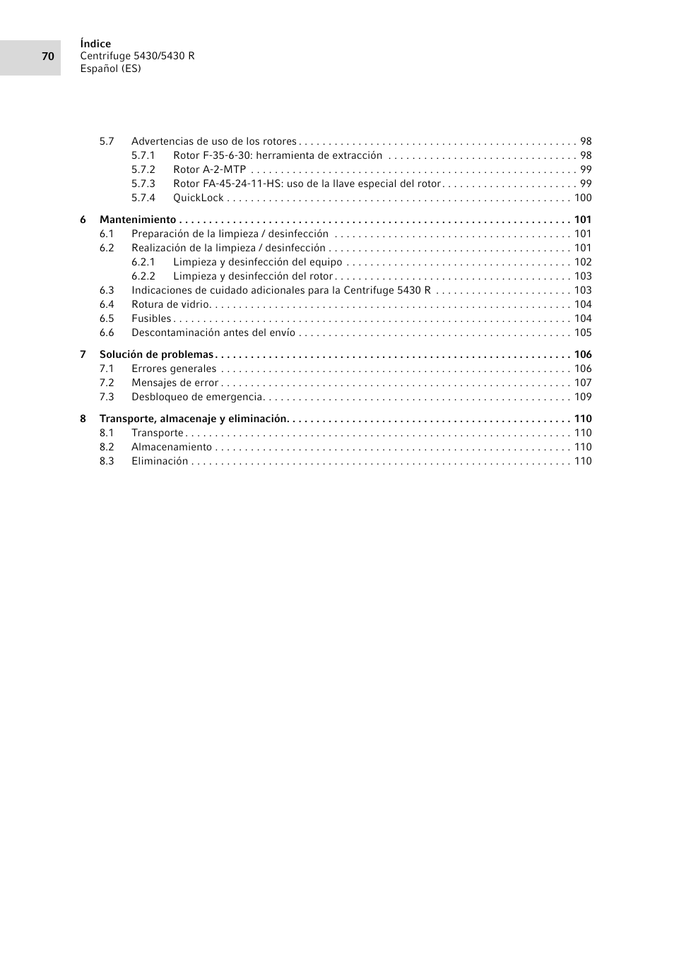 Eppendorf 5430 R Centrifuge User Manual | Page 70 / 130