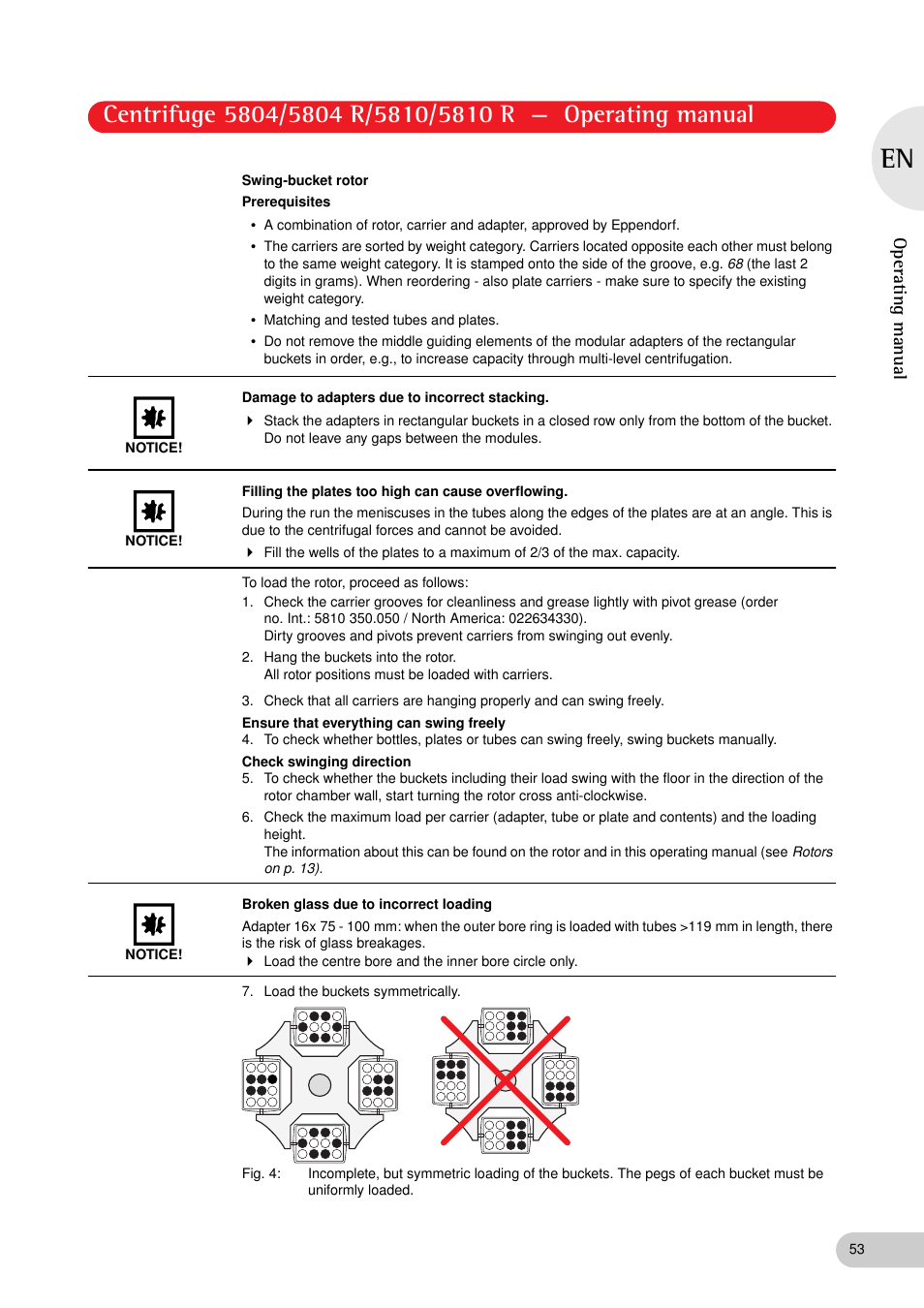 Operating manual | Eppendorf 5810 R Centrifuge User Manual | Page 53 / 95