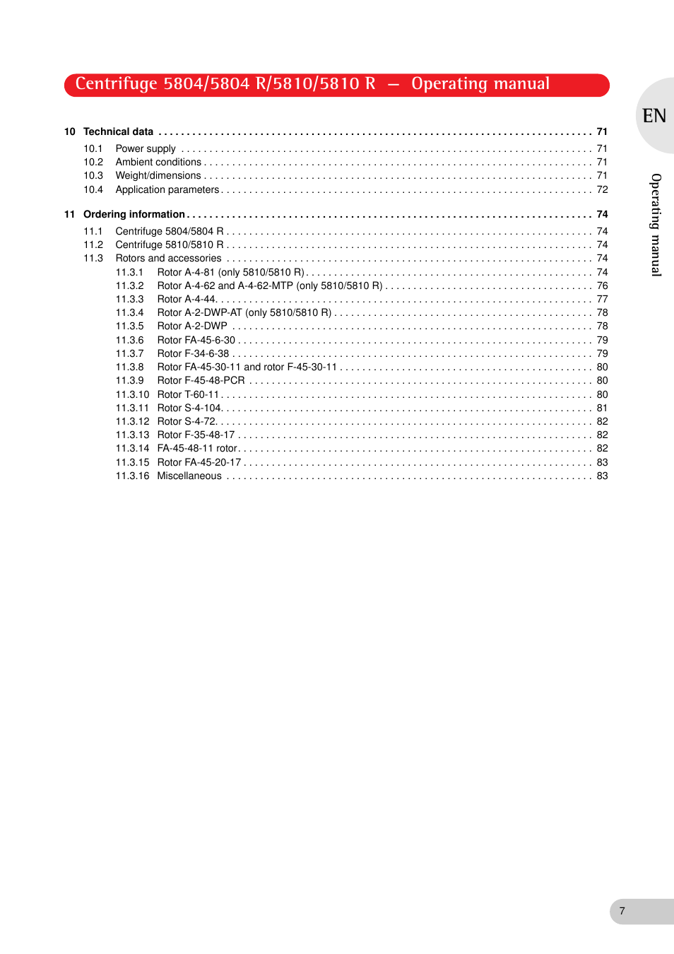 Operating manual | Eppendorf 5810 R Centrifuge User Manual | Page 7 / 95