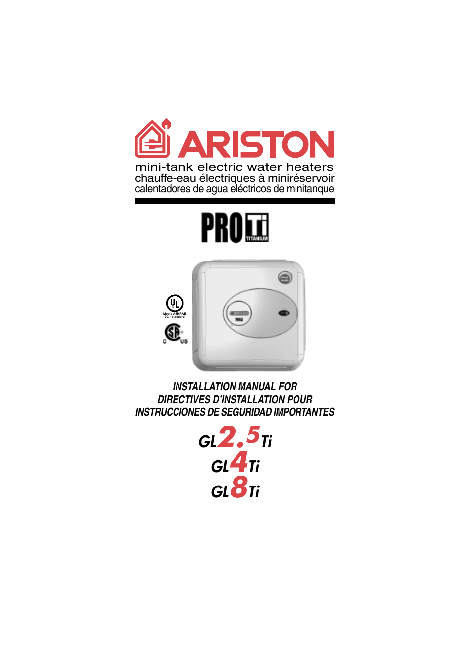 Ariston GL 4 Ti User Manual | 13 pages