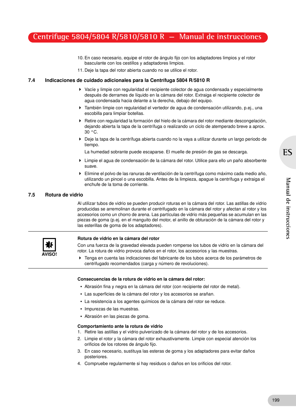 5 rotura de vidrio | Eppendorf 5810 R Centrifuge User Manual | Page 111 / 127