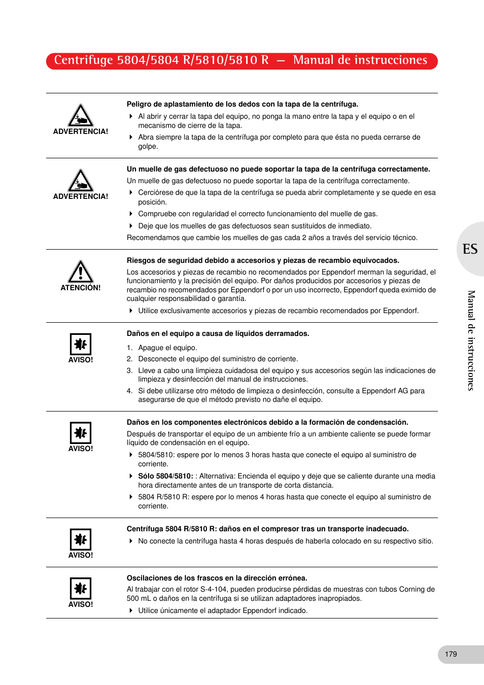 Manual de instrucciones | Eppendorf 5810 R Centrifuge User Manual | Page 91 / 127