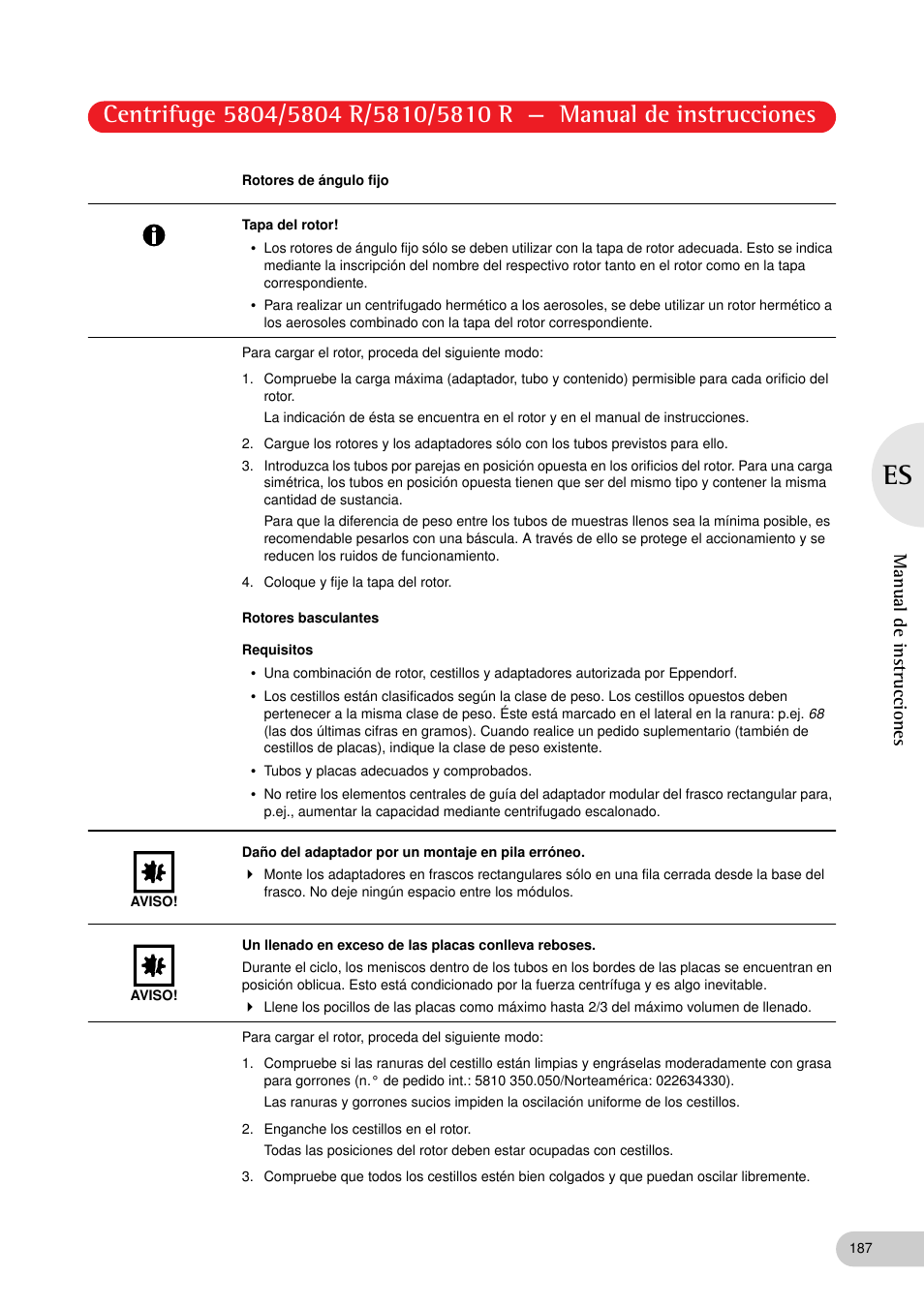 Manual de instrucciones | Eppendorf 5810 R Centrifuge User Manual | Page 99 / 127