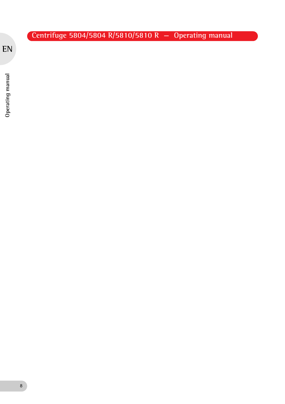 Eppendorf 5810 R Centrifuge User Manual | Page 8 / 129