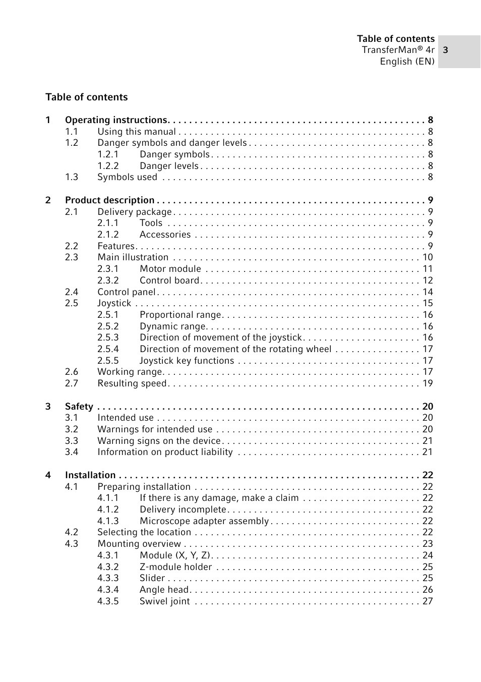 Eppendorf TransferMan4 r User Manual | Page 3 / 102
