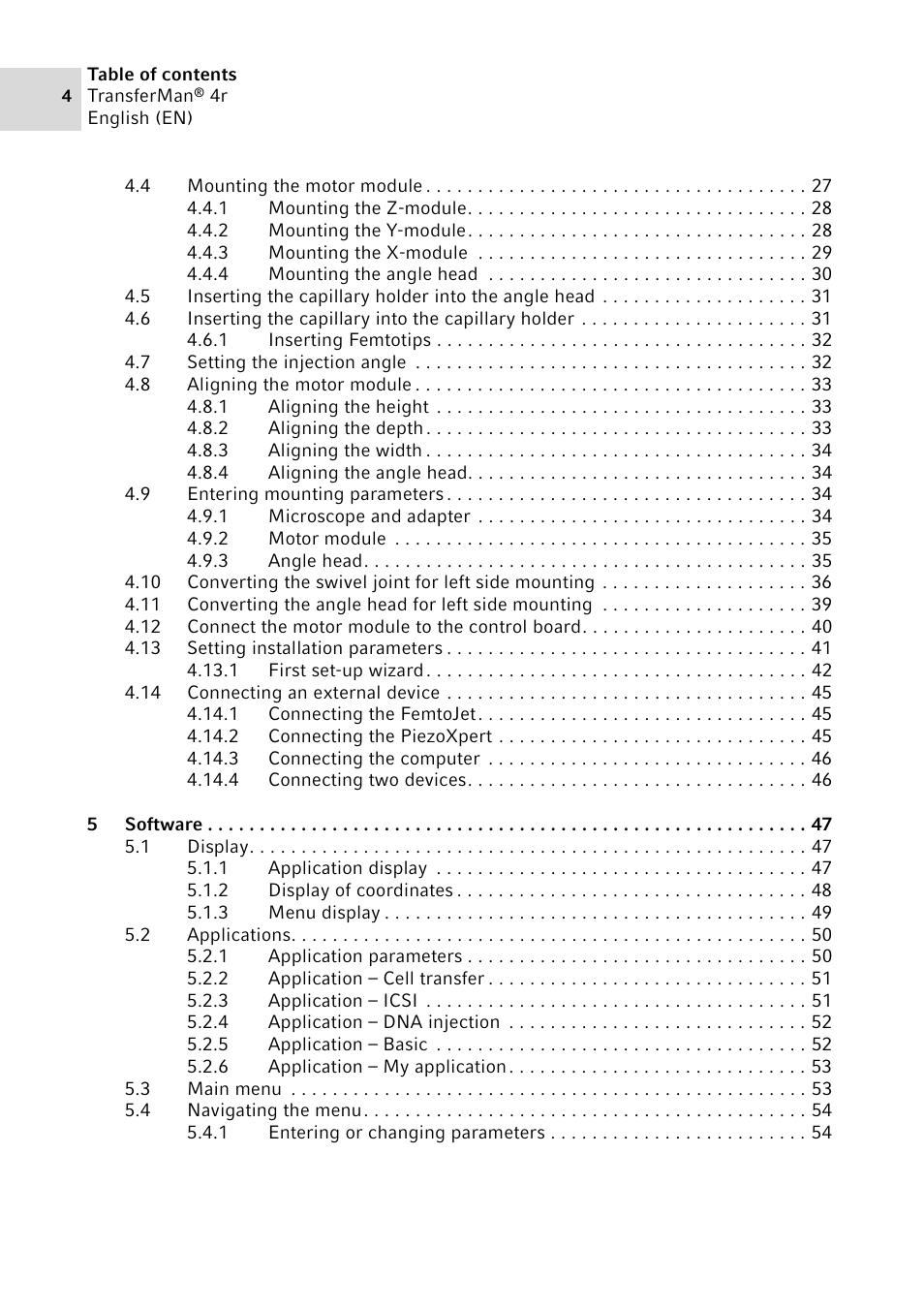 Eppendorf TransferMan4 r User Manual | Page 4 / 102