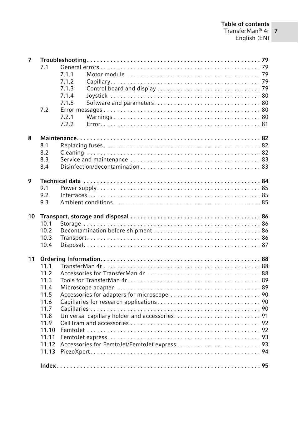 Eppendorf TransferMan4 r User Manual | Page 7 / 102
