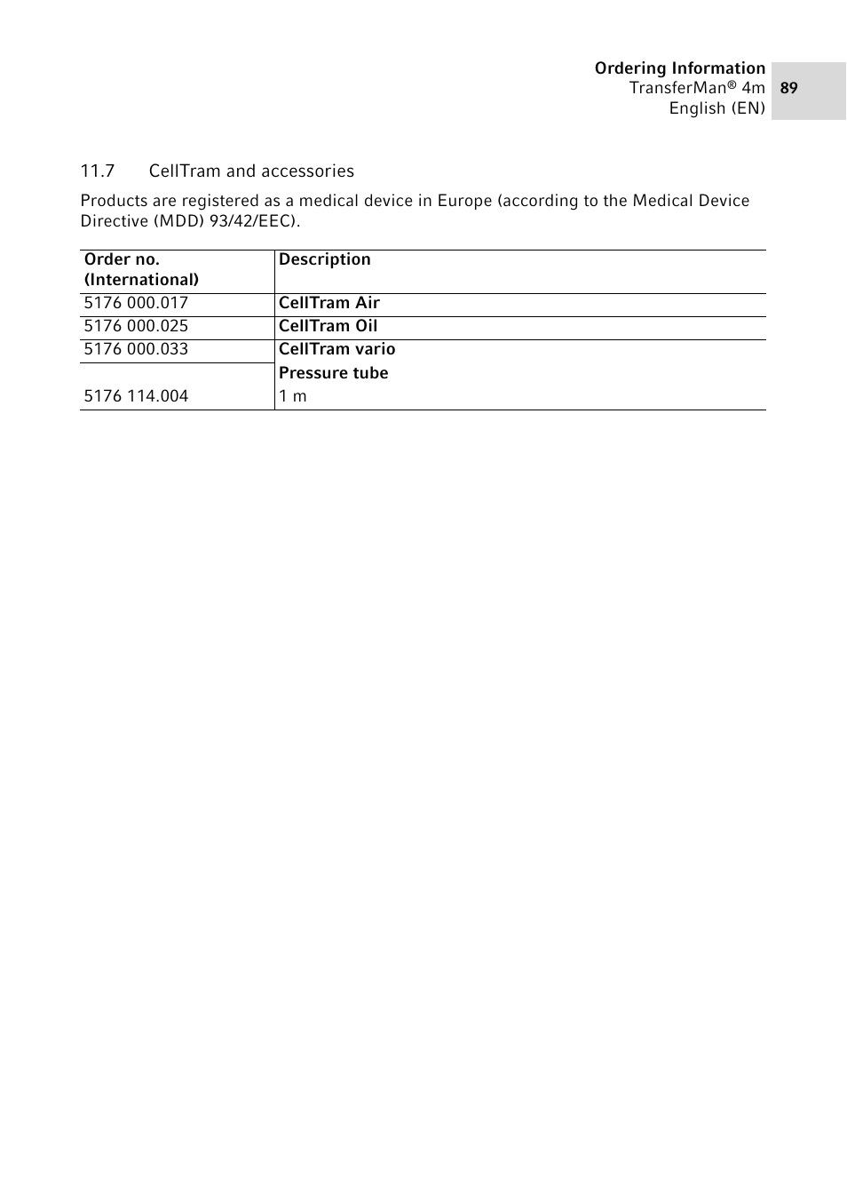 7 celltram and accessories, Celltram and accessories | Eppendorf TransferMan4 m User Manual | Page 89 / 96