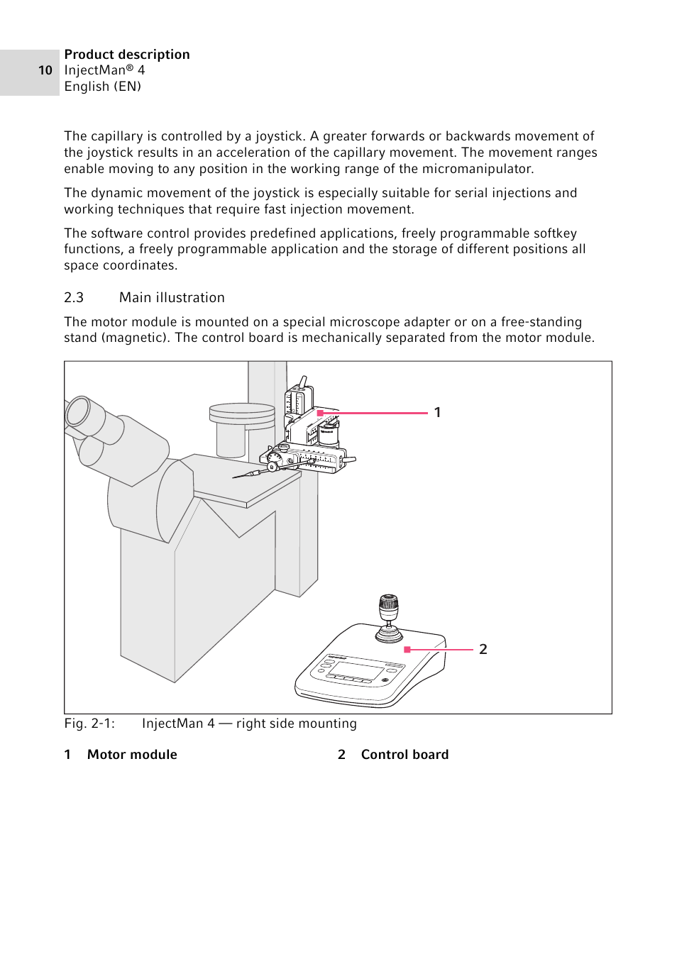 3 main illustration | Eppendorf InjectMan 4 User Manual | Page 10 / 100